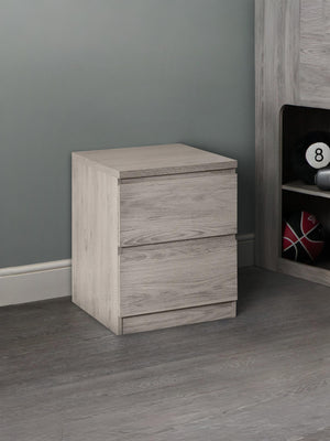 Jupiter 2 Drawer Bedside - Grey Oak