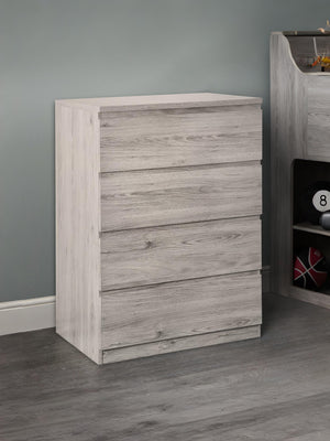 Jupiter 4 Drawer Chest- Grey Oak