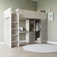 Jupiter High Sleeper Bed - White/Grey