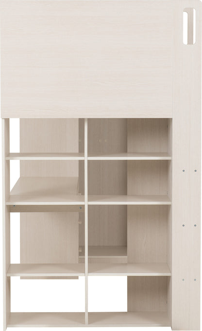 Jupiter High Sleeper Bed - WHITE/GREY