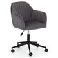 Kahlo Velvet Swivel Office Chair- Grey/Black