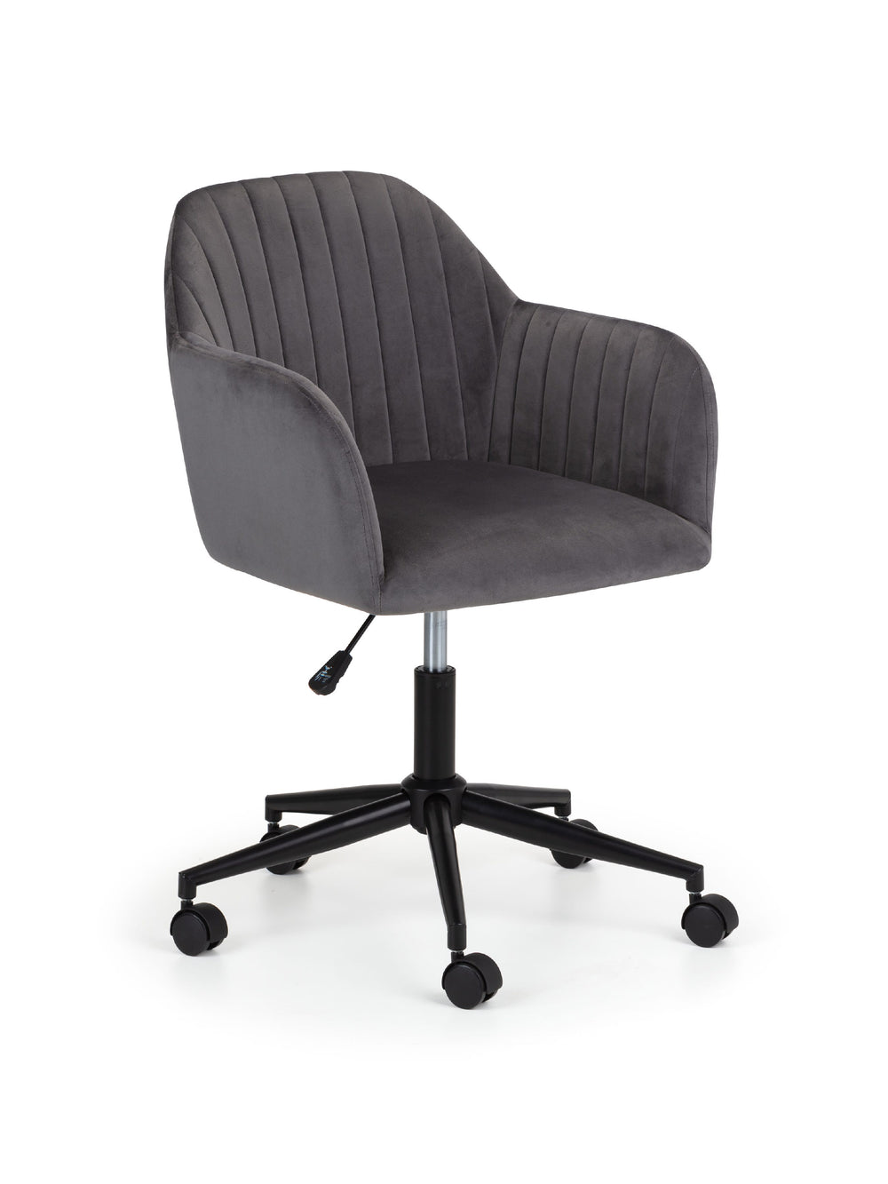 Kahlo Velvet Swivel Office Chair- Grey/Black