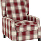 Kensington Recliner Chair - Red Tartan Fabric
