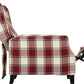 Kensington Recliner Chair - Red Tartan Fabric