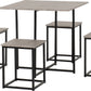 Kent 1+4 Stowaway Dining Set - STONE EFFECT/BLACK
