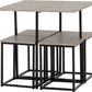 Kent 1+4 Stowaway Dining Set - STONE EFFECT/BLACK