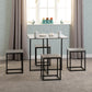 Kent 1+4 Stowaway Dining Set - STONE EFFECT/BLACK