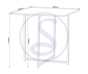 Kent 1+4 Stowaway Dining Set - STONE EFFECT/BLACK