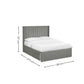 Leila Steel Grey Dual Storage Door 150cm Kingsize Bed