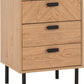 Leon 3 Drawer Bedside - MEDIUM OAK EFFECT