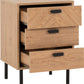 Leon 3 Drawer Bedside - Medium Oak Effect