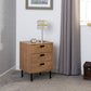 Leon 3 Drawer Bedside - MEDIUM OAK EFFECT