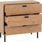 Leon 3 Drawer Chest - Medium Oak Effect