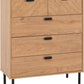 Leon 3+2 Drawer Chest - MEDIUM OAK EFFECT