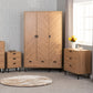 Leon 5 Drawer Narrow Chest - MEDIUM OAK EFFECT