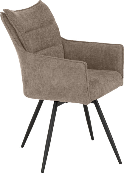 Lewis Carver Swivel Chair (2 Per Box) - FAWN FABRIC
