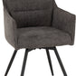 Lewis Carver Swivel Chair (2 Per Box) - Grey Fabric
