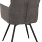 Lewis Carver Swivel Chair (2 Per Box) - Grey Fabric