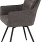 Lewis Carver Swivel Chair (2 Per Box) - Grey Fabric