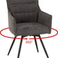 Lewis Carver Swivel Chair (2 Per Box) - Grey Fabric