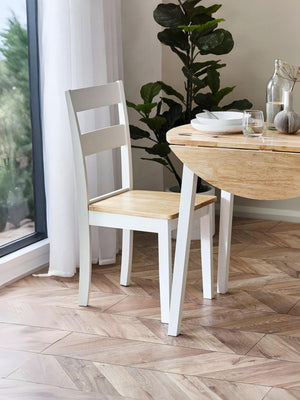 Linwood Set of 2 White and Natural Dining Chairs