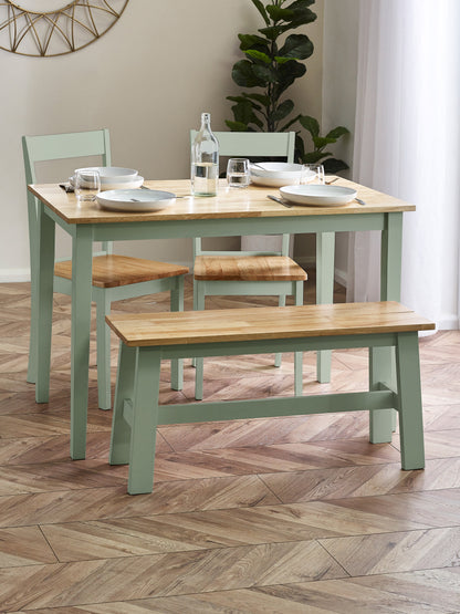 Linwood Sage Green and Natural 114cm Small Rectangular Dining Table