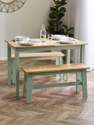 Linwood Sage Green and Natural 95cm Dining Bench
