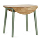 Linwood Sage Green and Natural 55-90cm Round Drop Leaf Table