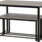 Lincoln 1+2 Dining Bench Set - Stone Effect/Black