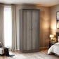 Lisbon 2 Door Wardrobe - BLACK WOOD GRAIN