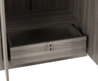 Lisbon 2 Door Wardrobe - BLACK WOOD GRAIN