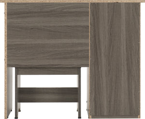 Lisbon 2 Piece Dressing Table Set - BLACK WOOD GRAIN/BLACK PU