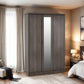 Lisbon 3 Door Wardrobe - Black Wood Grain