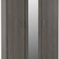 Lisbon 3 Door Wardrobe - BLACK WOOD GRAIN