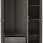 Lisbon 3 Door Wardrobe - Black Wood Grain