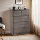 Lisbon 3+2 Drawer Chest - BLACK WOOD GRAIN