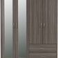Lisbon 4 Door Wardrobe - BLACK WOOD GRAIN