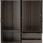 Lisbon 4 Door Wardrobe - Black Wood Grain