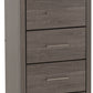 Lisbon 5 Drawer Narrow Chest - BLACK WOOD GRAIN