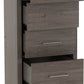 Lisbon 5 Drawer Narrow Chest - Black Wood Grain