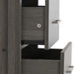 Lisbon 5 Drawer Narrow Chest - Black Wood Grain