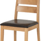 Logan Chair (Box of 2) - OAK VARNISH/BROWN PU