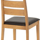 Logan Chair (Box of 2) - OAK VARNISH/BROWN PU