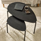 Lorette Black Ash Effect Teardrop Nest of 2 Coffee Tables