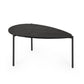Lorette Black Ash Effect Teardrop Nest of 2 Coffee Tables