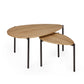 Lorette Oak Effect Teardrop Nest of 2 Coffee Tables