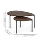 Lorette Walnut Effect Teardrop Nest of 2 Coffee Tables
