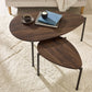 Lorette Walnut Effect Teardrop Nest of 2 Coffee Tables