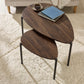 Lorette Walnut Effect Teardrop Nest of 2 Coffee Tables