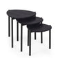 Lorette Black Ash Effect Teardrop Nest of 3 Side Tables